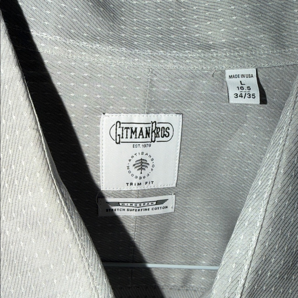 Men's Gitman Brothers Gray Dress Shirt - Picture 3 of 6